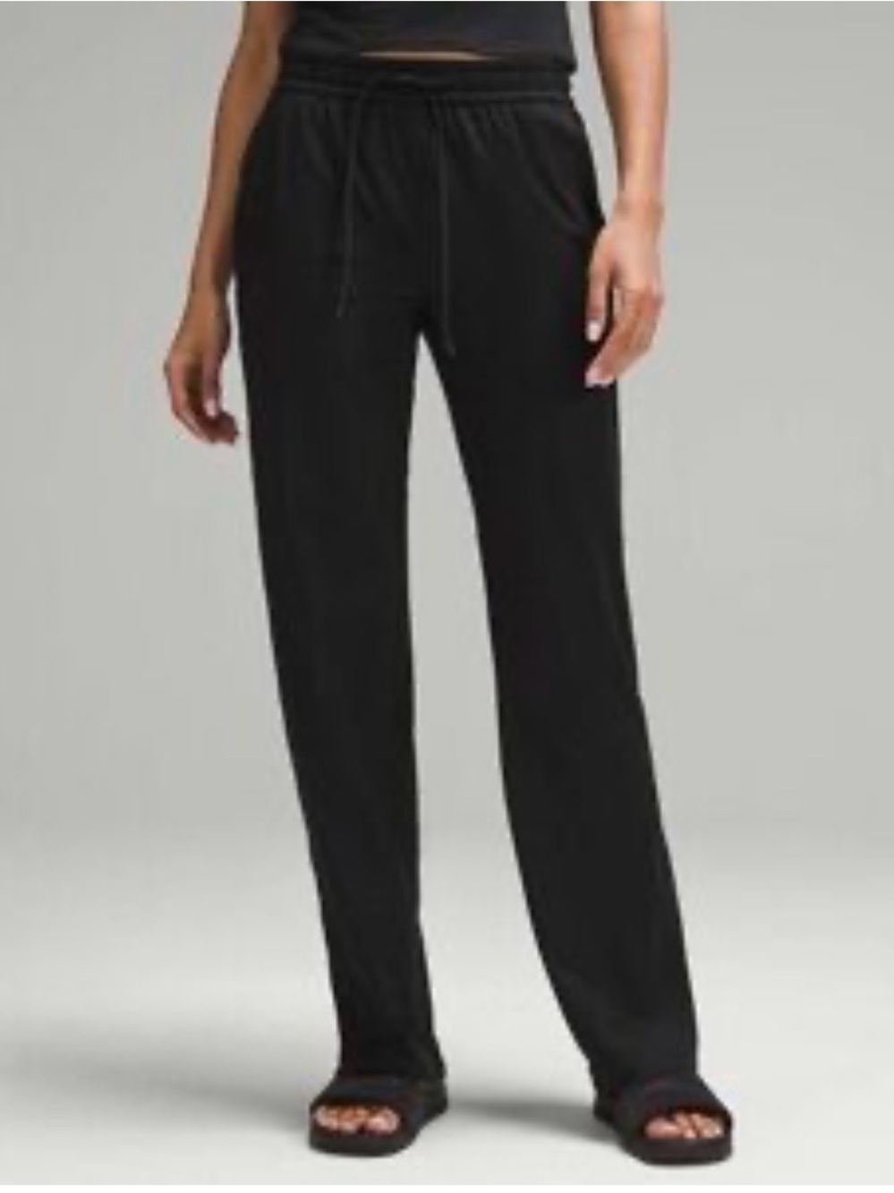 Lululemon Soft Jersey Straight-Leg Mid-Rise Pant Black 6